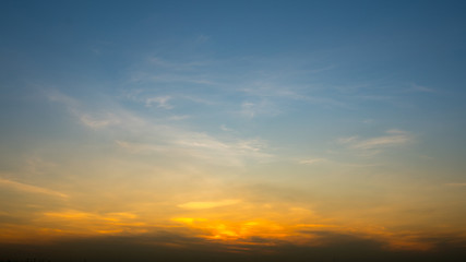 Naklejka na ściany i meble Sunset Sky Background in summer