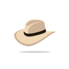 Beach hat in flat style. Isolated vector illustration. Object for summer and travel concepts.