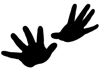 a pair hands silhouette vector