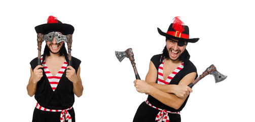 Man pirate isolated on the white background