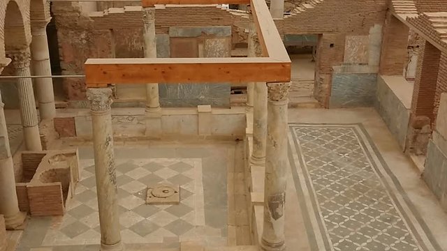 Ancient ruins of the terrace house of the ancient city of Ephesus in Turkey