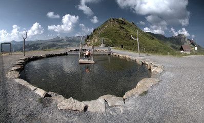 Artificial Pool on Maschgenkamm, Swiss Alps