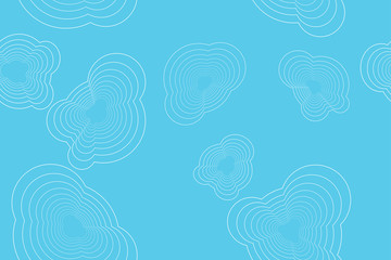 Seamless, abstract background pattern made with organic shaped repeated lines in clouds abstraction. Cute, playful vector art in blue color.