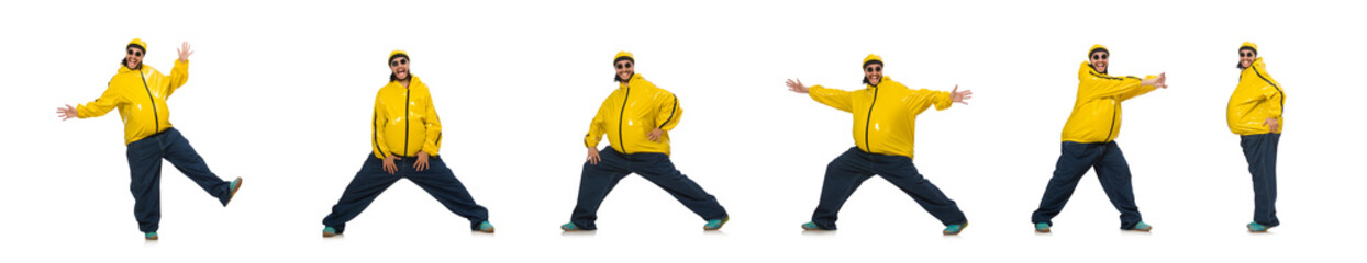 Overweight man isolated on the white