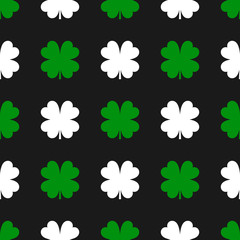 Four leaf clover seamless pattern. Irish ornament. Vector illustration.