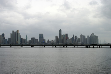 Fototapeta na wymiar Ville de Panama en arrière-plan