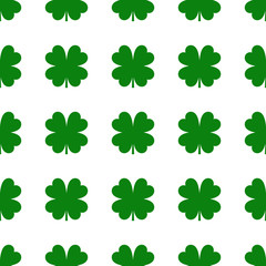 Fototapeta premium Four leaf clover seamless pattern. Saint Patrick's Day ornament. Vector illustration.