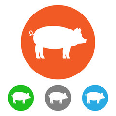 Pigs. Icon set. Vector.