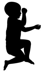 baby sleeping body, silhouette vector