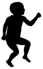 baby sleeping body, silhouette vector