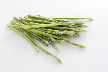 Asparagus on a white background.