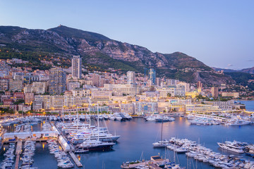 Fototapeta na wymiar Monaco Marina at Dusk
