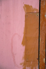 Beautiful old grunge wood texture. retro material painted with peeled paint. Stock background, photo