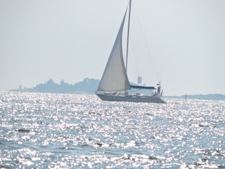 Sailboat at the sea