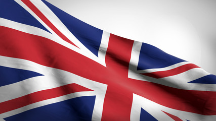 3D illustration of the United Kingdom waving