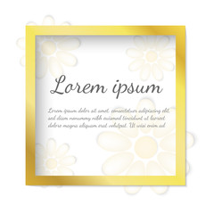 Vector banner with gold frame and flowers
