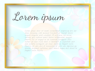 Golden frame with flowers and place for your text