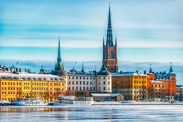 Crédence de cuisine en verre imprimé Stockholm Stockholm Gamla Stan Paysage d& 39 hiver