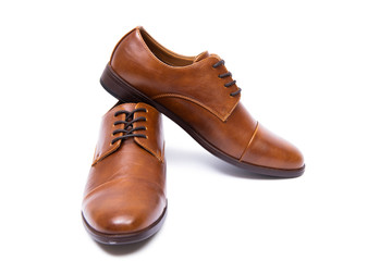 Brown shoes isolated on white background