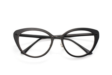 Image of modern fashionable spectacles isolated on white background, Eyewear, Glasses