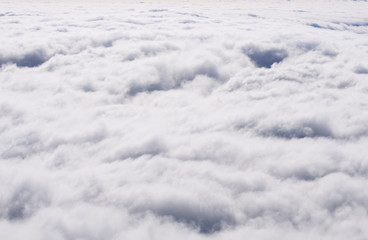 Top view of cumulus clouds. Abstract background