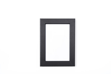 black photo frame on white background