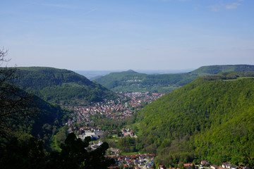 Fototapeta na wymiar panorama from swabian alb bad urach