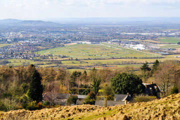 Fototapeta premium Cheltenham Racecourse from Cleeve Hill
