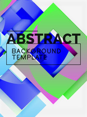 Geometric minimal abstract background with multicolored squares composition