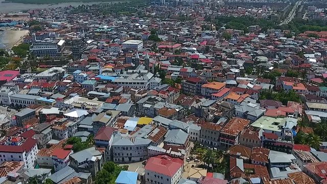 Zanzibar stone town aerial view