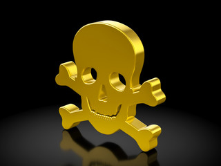 Gold skull symbol