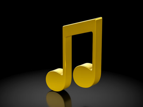 Gold music note symbol