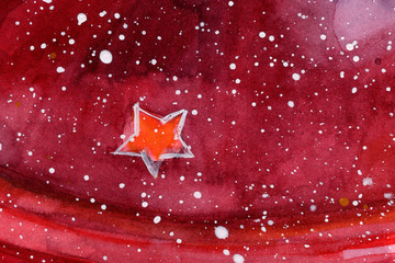 stars. snow. watercolor