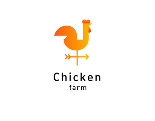 Linear logotype cock pointer for the farm