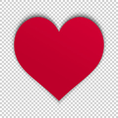 red heart on transparent background