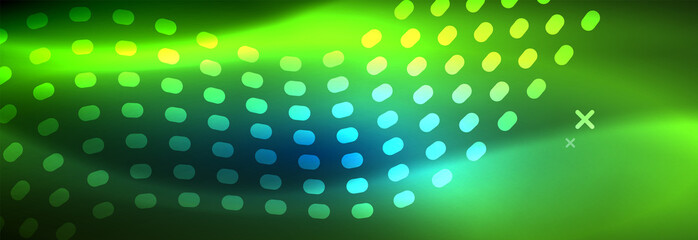 Glowing abstract wave on dark, shiny motion, magic space light. Vector techno abstract background