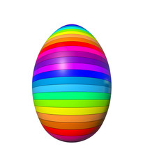 Fototapeta na wymiar Easter egg 3ED illustratin 2. Rainbow colored egg isolated on white. Collection.