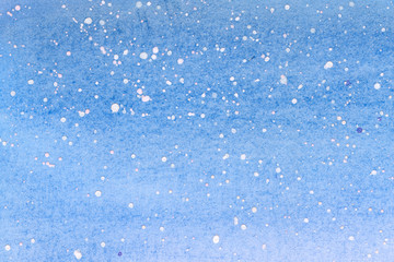 blue sky. watercolor. snow. winter. background