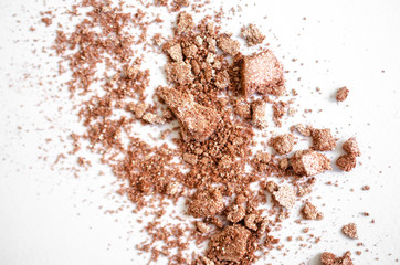 Eye shadow powder on white background