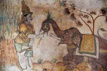 Fresque du temple de Thanjavur, Inde du Sud