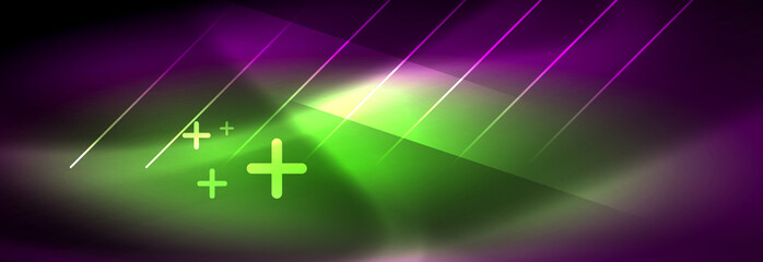 Shiny glowing lights neon color design background