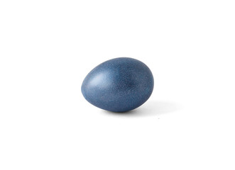 Egg of blue color are isolated on a white background. Handwork. Easter