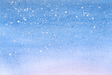 blue sky. watercolor. snow. winter. background