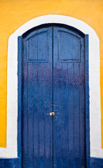 Colorful rustic door facade