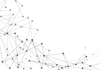 Abstract grey line polygon spot connect network on white technology background vector illustration.