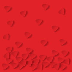 Hearts on red background. Concept of valentine day . love. Paper art and craft style. Vector illustration.