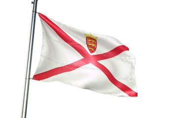 Jersey flag waving isolated white background 3D illustration