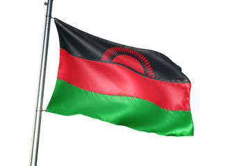 Fototapeta na wymiar Malawi flag waving isolated white background 3D illustration