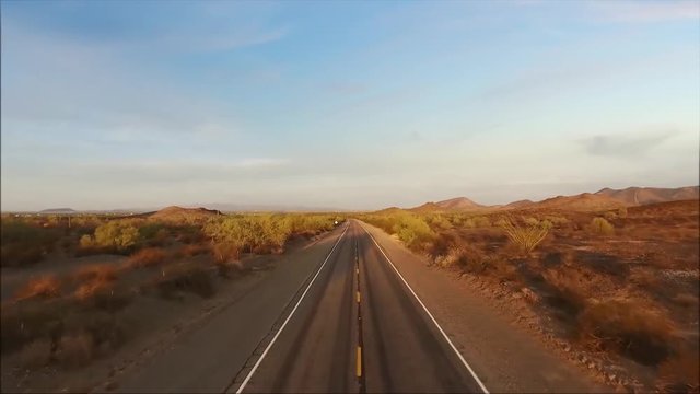 Drone Taking Off From Desert Road