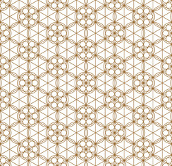 Seamless japanese pattern shoji kumiko in golden.